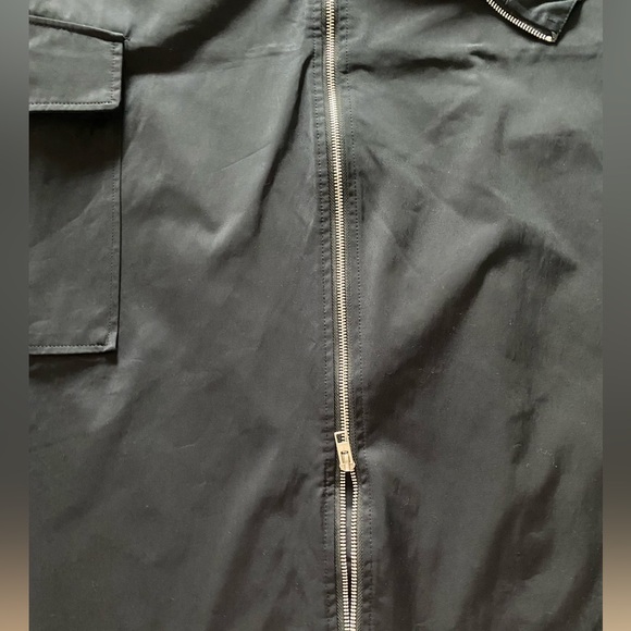 ZARA Nylon Black Cargo Midi Skirt with Zipper Detail- Sue S- NEW - Picture 7 of 12